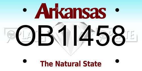 OB1I458 Arkansas License Plate