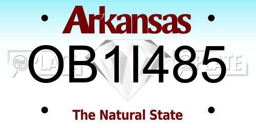 OB1I485 Arkansas License Plate