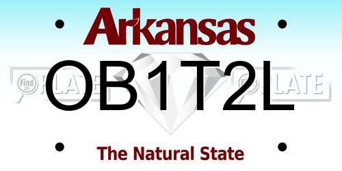 OB1T2L Arkansas License Plate