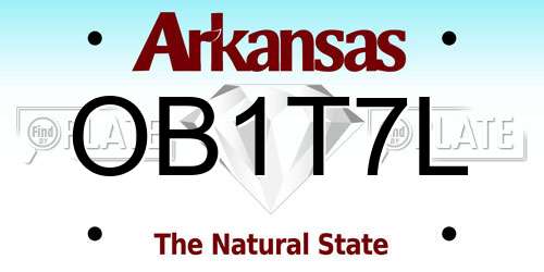 OB1T7L Arkansas License Plate