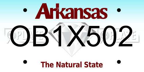 OB1X502 Arkansas License Plate