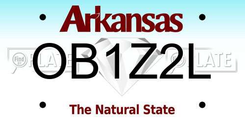 OB1Z2L Arkansas License Plate