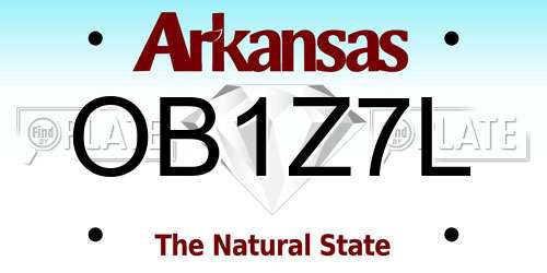 OB1Z7L Arkansas License Plate