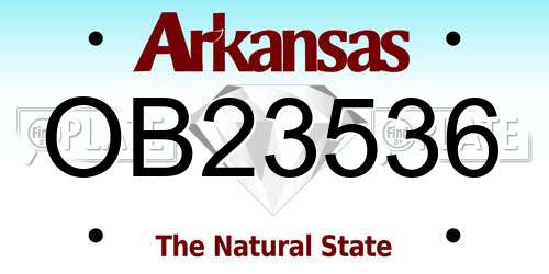 OB23536 Arkansas License Plate