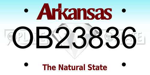 OB23836 Arkansas License Plate