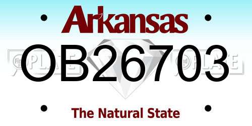 OB26703 Arkansas License Plate