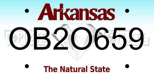 OB2O659 Arkansas License Plate