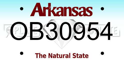 OB30954 Arkansas License Plate