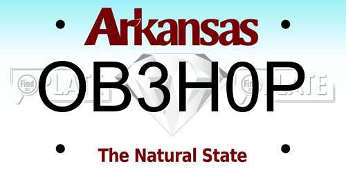 OB3H0P Arkansas License Plate