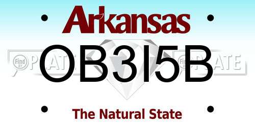 OB3I5B Arkansas License Plate