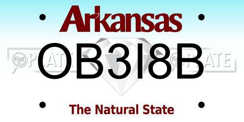 OB3I8B Arkansas License Plate