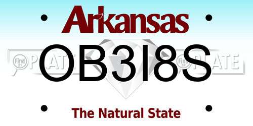 OB3I8S Arkansas License Plate