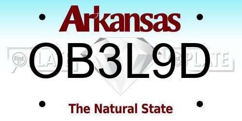 OB3L9D Arkansas License Plate