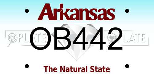 OB442 Arkansas License Plate