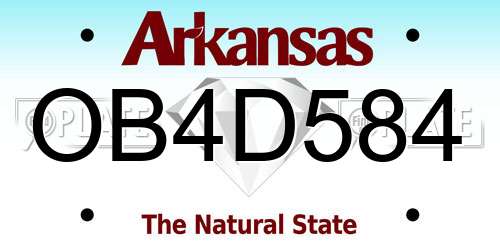 OB4D584 Arkansas License Plate