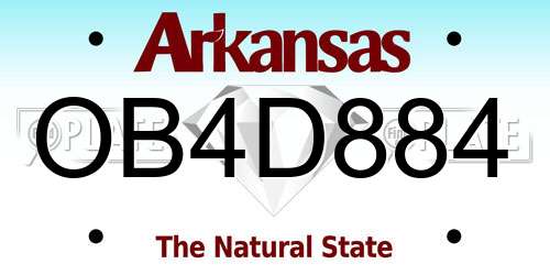 OB4D884 Arkansas License Plate