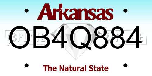 OB4Q884 Arkansas License Plate