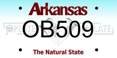 OB509 Arkansas License Plate