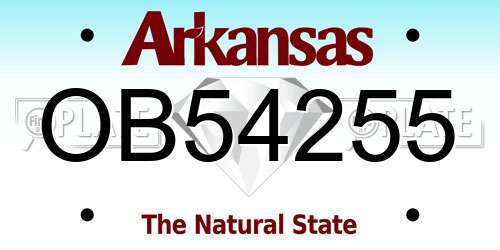 OB54255 Arkansas License Plate