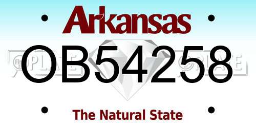 OB54258 Arkansas License Plate