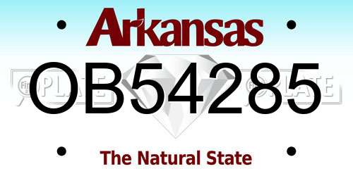 OB54285 Arkansas License Plate