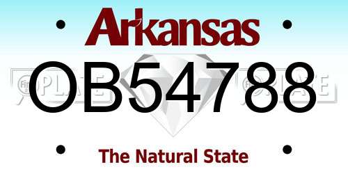 OB54788 Arkansas License Plate
