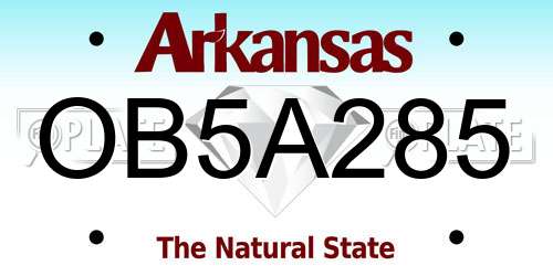 OB5A285 Arkansas License Plate