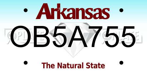 OB5A755 Arkansas License Plate