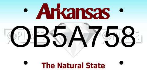 OB5A758 Arkansas License Plate