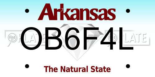 OB6F4L Arkansas License Plate