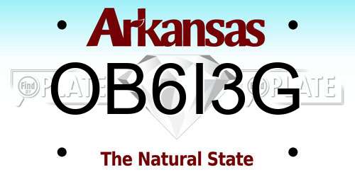 OB6I3G Arkansas License Plate