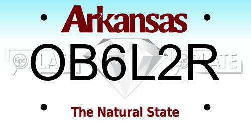 OB6L2R Arkansas License Plate