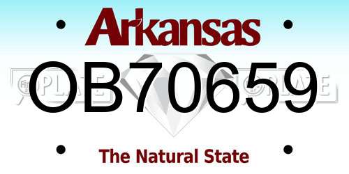 OB70659 Arkansas License Plate