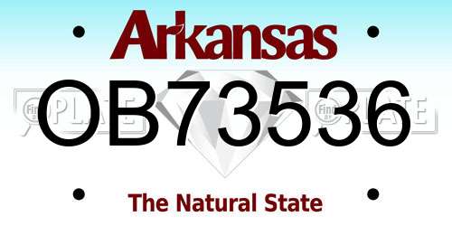 OB73536 Arkansas License Plate