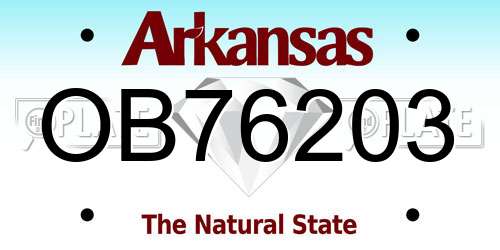OB76203 Arkansas License Plate
