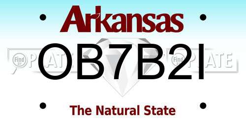 OB7B2I Arkansas License Plate