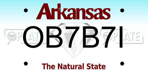 OB7B7I Arkansas License Plate