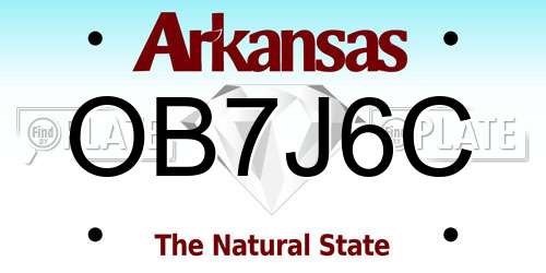 OB7J6C Arkansas License Plate