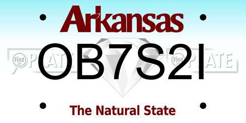 OB7S2I Arkansas License Plate