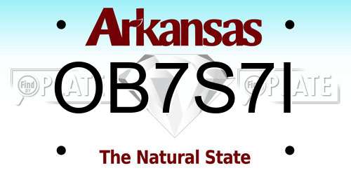 OB7S7I Arkansas License Plate