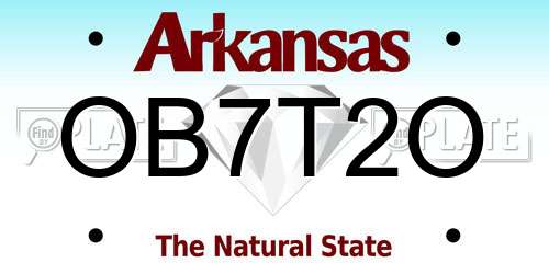 OB7T2O Arkansas License Plate