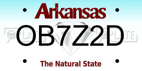 OB7Z2D Arkansas License Plate