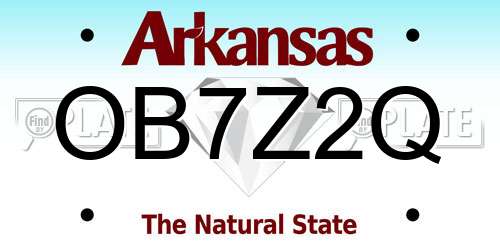 OB7Z2Q Arkansas License Plate