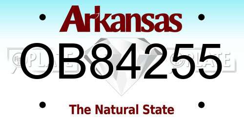 OB84255 Arkansas License Plate