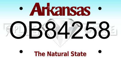 OB84258 Arkansas License Plate