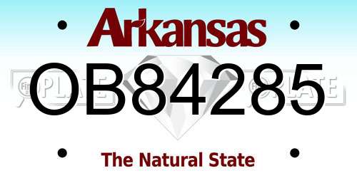 OB84285 Arkansas License Plate