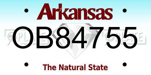 OB84755 Arkansas License Plate
