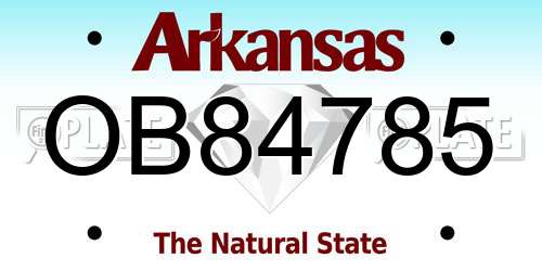 OB84785 Arkansas License Plate