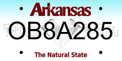 OB8A285 Arkansas License Plate