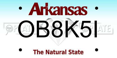 OB8K5I Arkansas License Plate